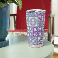 Mele Kalikimaka Hawaii Christmas Tumbler Cup Poni Seamless Floral Motif LT9 - Polynesian Pride