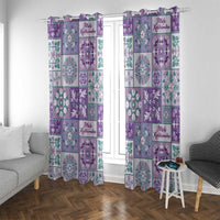 Mele Kalikimaka Hawaii Christmas Window Curtain Poni Seamless Floral Motif - Polynesian Pride