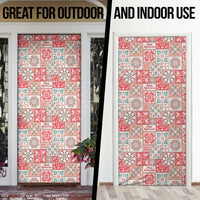 Mele Kalikimaka Hawaii Christmas Door Cover Ulaula Seamless Floral Motif LT9 - Polynesian Pride