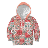 Mele Kalikimaka Hawaii Christmas Kid Hoodie Ulaula Seamless Floral Motif LT9 Hoodie Red - Polynesian Pride