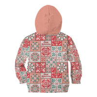 Mele Kalikimaka Hawaii Christmas Kid Hoodie Ulaula Seamless Floral Motif LT9 - Polynesian Pride
