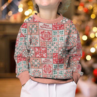 Mele Kalikimaka Hawaii Christmas Kid Ugly Christmas Sweater Ulaula Seamless Floral Motif LT9 - Polynesian Pride