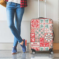 Mele Kalikimaka Hawaii Christmas Luggage Cover Ulaula Seamless Floral Motif LT9 - Polynesian Pride