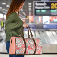 Mele Kalikimaka Hawaii Christmas Travel Bag Ulaula Seamless Floral Motif - Polynesian Pride