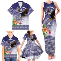 American Samoa Bald Eagle Family Matching Tank Maxi Dress and Hawaiian Shirt Polynesian Tropical Flowers LT9 - Polynesian Pride