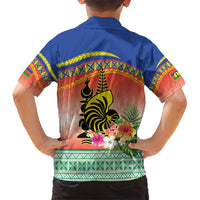New Caledonia Nautilus Shell Family Matching Short Sleeve Bodycon Dress and Hawaiian Shirt Polynesian Tropical Flowers LT9 - Polynesian Pride