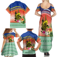 New Caledonia Nautilus Shell Family Matching Summer Maxi Dress and Hawaiian Shirt Polynesian Tropical Flowers LT9 - Polynesian Pride