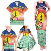 New Caledonia Nautilus Shell Family Matching Tank Maxi Dress and Hawaiian Shirt Polynesian Tropical Flowers LT9 - Polynesian Pride