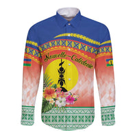 New Caledonia Nautilus Shell Long Sleeve Button Shirt Polynesian Tropical Flowers LT9 Unisex Red - Polynesian Pride