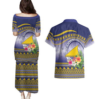 Tokelau Tuluma Couples Matching Puletasi and Hawaiian Shirt Polynesian Tropical Flowers LT9 - Polynesian Pride