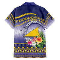 Tokelau Tuluma Family Matching Off Shoulder Short Dress and Hawaiian Shirt Polynesian Tropical Flowers LT9 - Polynesian Pride