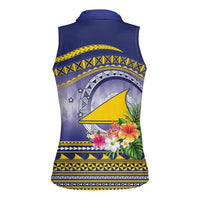 Tokelau Tuluma Women Sleeveless Polo Shirt Polynesian Tropical Flowers LT9 - Polynesian Pride