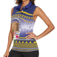 Tokelau Tuluma Women Sleeveless Polo Shirt Polynesian Tropical Flowers LT9 - Polynesian Pride