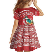 Wallis et Futuna Kingfisher Family Matching Off Shoulder Maxi Dress and Hawaiian Shirt Polynesian Tropical Flowers LT9 - Polynesian Pride
