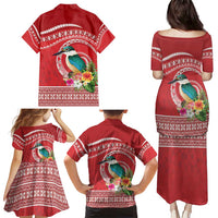 Wallis et Futuna Kingfisher Family Matching Puletasi and Hawaiian Shirt Polynesian Tropical Flowers LT9 - Polynesian Pride