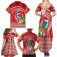 Wallis et Futuna Kingfisher Family Matching Summer Maxi Dress and Hawaiian Shirt Polynesian Tropical Flowers LT9 - Polynesian Pride