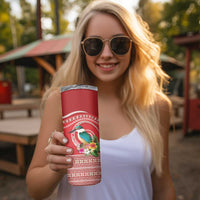 Wallis et Futuna Kingfisher Skinny Tumbler Polynesian Tropical Flowers LT9 - Polynesian Pride