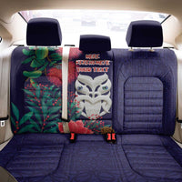 Maori Wheku Meri Kirihimete Personalised Back Car Seat Cover All Blue Indigenous Maori Motif - Polynesian Pride