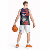 Maori Wheku Meri Kirihimete Personalised Basketball Jersey All Blue Indigenous Maori Motif LT9 - Polynesian Pride