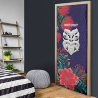 Maori Wheku Meri Kirihimete Personalised Door Cover All Blue Indigenous Maori Motif LT9 - Polynesian Pride