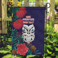Maori Wheku Meri Kirihimete Personalised Garden Flag All Blue Indigenous Maori Motif LT9 Garden Flag Blue - Polynesian Pride