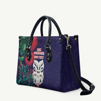 Maori Wheku Meri Kirihimete Personalised Leather Bag All Blue Indigenous Maori Motif - Polynesian Pride