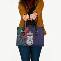 Maori Wheku Meri Kirihimete Personalised Leather Bag All Blue Indigenous Maori Motif - Polynesian Pride