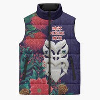 Maori Wheku Meri Kirihimete Personalised Sleeveless Puffer Jacket All Blue Indigenous Maori Motif LT9 Unisex Blue - Polynesian Pride