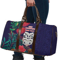 Maori Wheku Meri Kirihimete Personalised Travel Bag All Blue Indigenous Maori Motif LT9 - Polynesian Pride