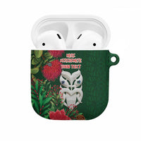 Maori Wheku Meri Kirihimete Personalised AirPods Case All Green Indigenous Maori Motif LT9 Green - Polynesian Pride