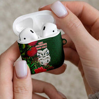 Maori Wheku Meri Kirihimete Personalised AirPods Case All Green Indigenous Maori Motif LT9 - Polynesian Pride