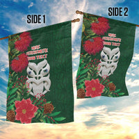 Maori Wheku Meri Kirihimete Personalised Garden Flag All Green Indigenous Maori Motif LT9 - Polynesian Pride