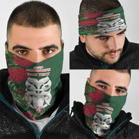 Maori Wheku Meri Kirihimete Personalised Neck Gaiter All Green Indigenous Maori Motif LT9 - Polynesian Pride