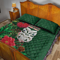 Maori Wheku Meri Kirihimete Personalised Quilt Bed Set All Green Indigenous Maori Motif LT9 - Polynesian Pride