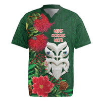 Maori Wheku Meri Kirihimete Personalised Rugby Jersey All Green Indigenous Maori Motif LT9 Green - Polynesian Pride