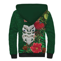 Maori Wheku Meri Kirihimete Personalised Sherpa Hoodie All Green Indigenous Maori Motif LT9 - Polynesian Pride