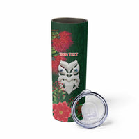 Maori Wheku Meri Kirihimete Personalised Skinny Tumbler All Green Indigenous Maori Motif LT9 - Polynesian Pride