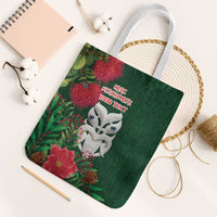 Maori Wheku Meri Kirihimete Personalised Tote Bag All Green Indigenous Maori Motif LT9 White Strap One Size Green - Polynesian Pride