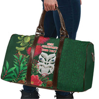Maori Wheku Meri Kirihimete Personalised Travel Bag All Green Indigenous Maori Motif LT9 - Polynesian Pride