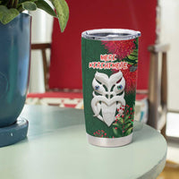 Maori Wheku Meri Kirihimete Personalised Tumbler Cup All Green Indigenous Maori Motif LT9 - Polynesian Pride