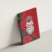 Maori Wheku Meri Kirihimete Personalised Canvas Wall Art All Red Indigenous Maori Motif - Polynesian Pride