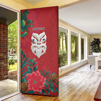 Maori Wheku Meri Kirihimete Personalised Door Cover All Red Indigenous Maori Motif LT9 - Polynesian Pride