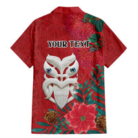Maori Wheku Meri Kirihimete Personalised Family Matching Mermaid Dress and Hawaiian Shirt All Red Indigenous Maori Motif LT9 - Polynesian Pride