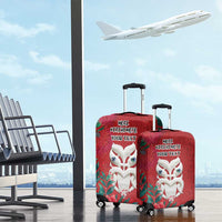 Maori Wheku Meri Kirihimete Personalised Luggage Cover All Red Indigenous Maori Motif LT9 - Polynesian Pride