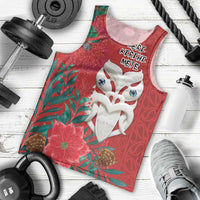 Maori Wheku Meri Kirihimete Personalised Men Tank Top All Red Indigenous Maori Motif LT9 - Polynesian Pride