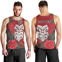 Maori Wheku Meri Kirihimete Personalised Men Tank Top All Red Indigenous Maori Motif LT9 - Polynesian Pride