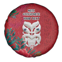 Maori Wheku Meri Kirihimete Personalised Spare Tire Cover All Red Indigenous Maori Motif LT9 - Polynesian Pride