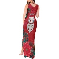 Maori Wheku Meri Kirihimete Personalised Tank Maxi Dress All Red Indigenous Maori Motif LT9 - Polynesian Pride