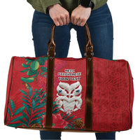 Maori Wheku Meri Kirihimete Personalised Travel Bag All Red Indigenous Maori Motif LT9 Red - Polynesian Pride