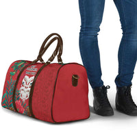 Maori Wheku Meri Kirihimete Personalised Travel Bag All Red Indigenous Maori Motif LT9 - Polynesian Pride